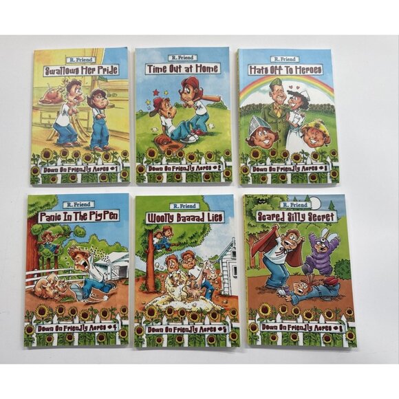 Down On Friendly Acres Books Set 1-6 Paperback Sunflower Seeds R Friend Children - Picture 1 of 16